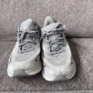 hoka one one clifton 9 running shoes men’s sz 11 d gray 1127895 good cond