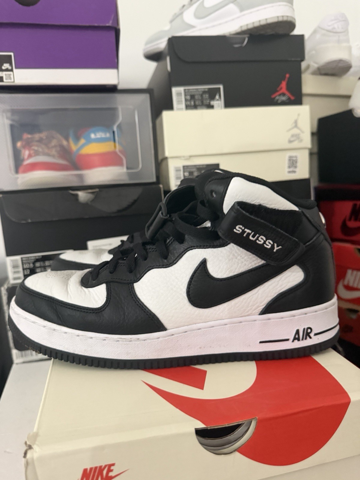 nike air force 1 ‘07 mid sp x stussy white black mens size 10 dj7840 002 nike air force 1 ‘07 mid sp x stussy white black mens size 10 dj7840 002