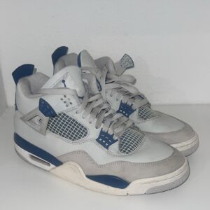 jordan air jordan 4 retro 2024 military blue men’s mid top sneakers ivory/blue