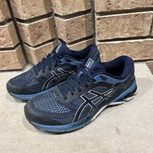 asics gel kayano 26 flytefoam men's size 10 blue running shoes 1011a541