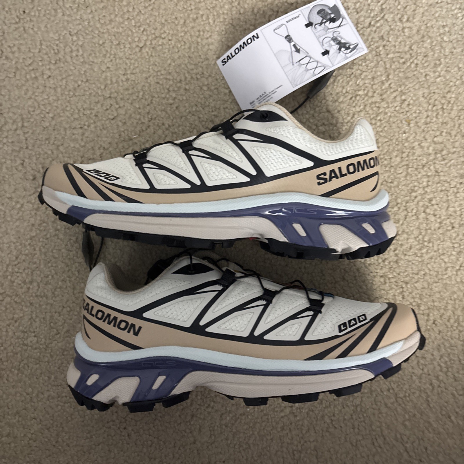 men's size 6 / women's size 7 salomon xt 6 vanilla ice tan heron new men's size 6 / women's size 7 salomon xt 6 vanilla ice tan heron new