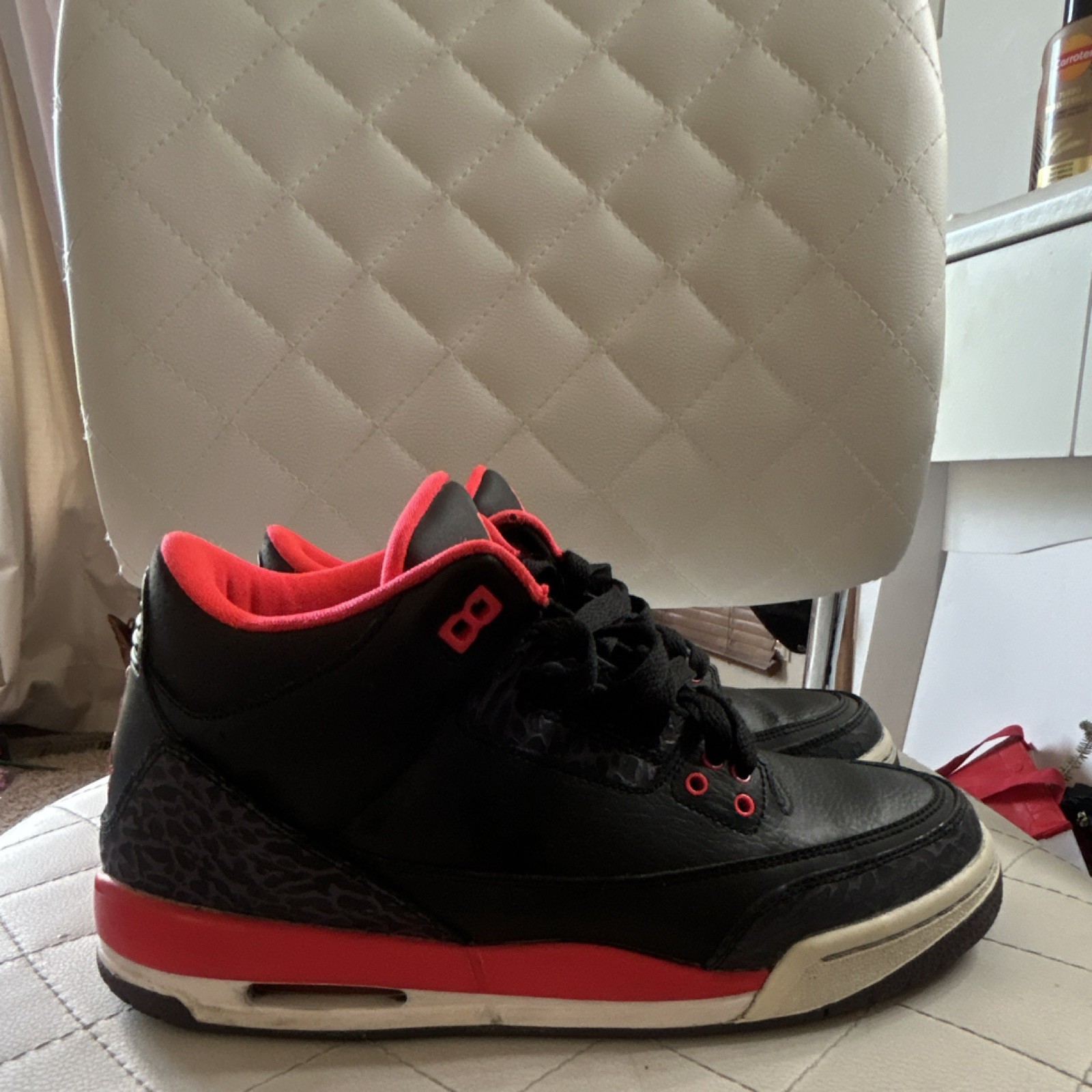 jordan air jordan 3 retro crimson black red leather sneakers 2013 136064 005 jordan air jordan 3 retro crimson black red leather sneakers 2013 136064 005