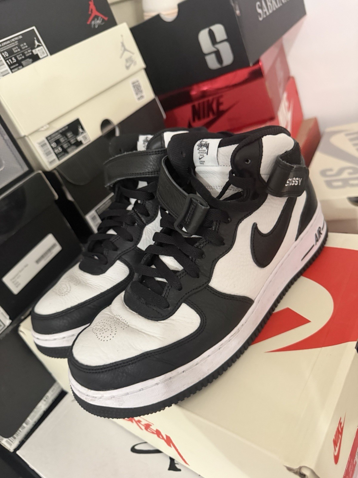 nike air force 1 ‘07 mid sp x stussy white black mens size 10 dj7840 002 nike air force 1 ‘07 mid sp x stussy white black mens size 10 dj7840 002