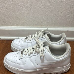 nike air force 1 low men's white leather low top lace up sneakers