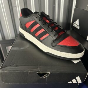 adidas break start men's lace up sneakers black/red low top jr1440
