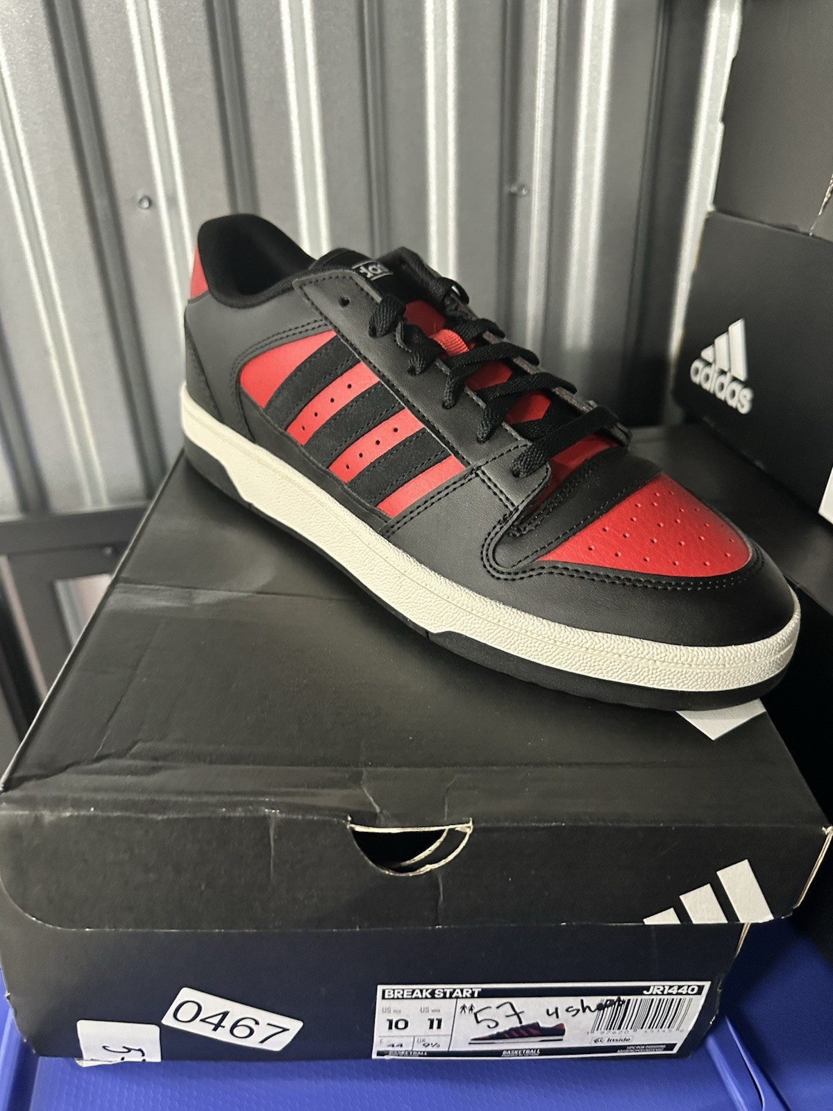 adidas break start men's lace up sneakers black/red low top jr1440 adidas break start men's lace up sneakers black/red low top jr1440