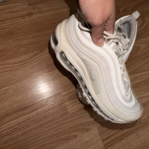 nike air max 97 triple white wolf gray low top running sneaker 921826 101