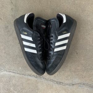 adidas samba mens 10.5 black leather soccer sneakers 034563 classic gum sole
