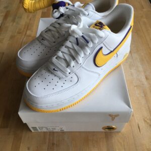 kobe bryant x nike air force 1 low qs "lakers home" fz1151 100 sz 9.5