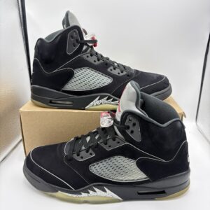 air jordan 5 black metallic reimagined men's size 12 pre owned hf3975 001