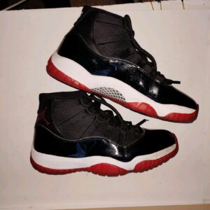 jordan 11 retro bred 2019 high top patent leather sneaker black red 378037 061