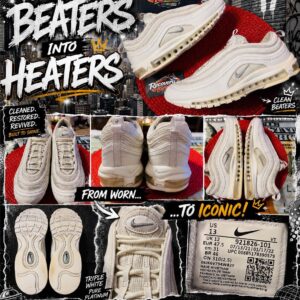🔥 nike air max 97 triple white pure platinum men size 13 🚀 clean beaters