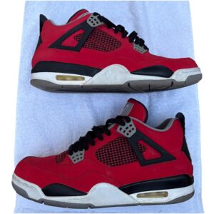 jordan air jordan 4 retro toro bravo red black grey sneakers 308497 603 11.5
