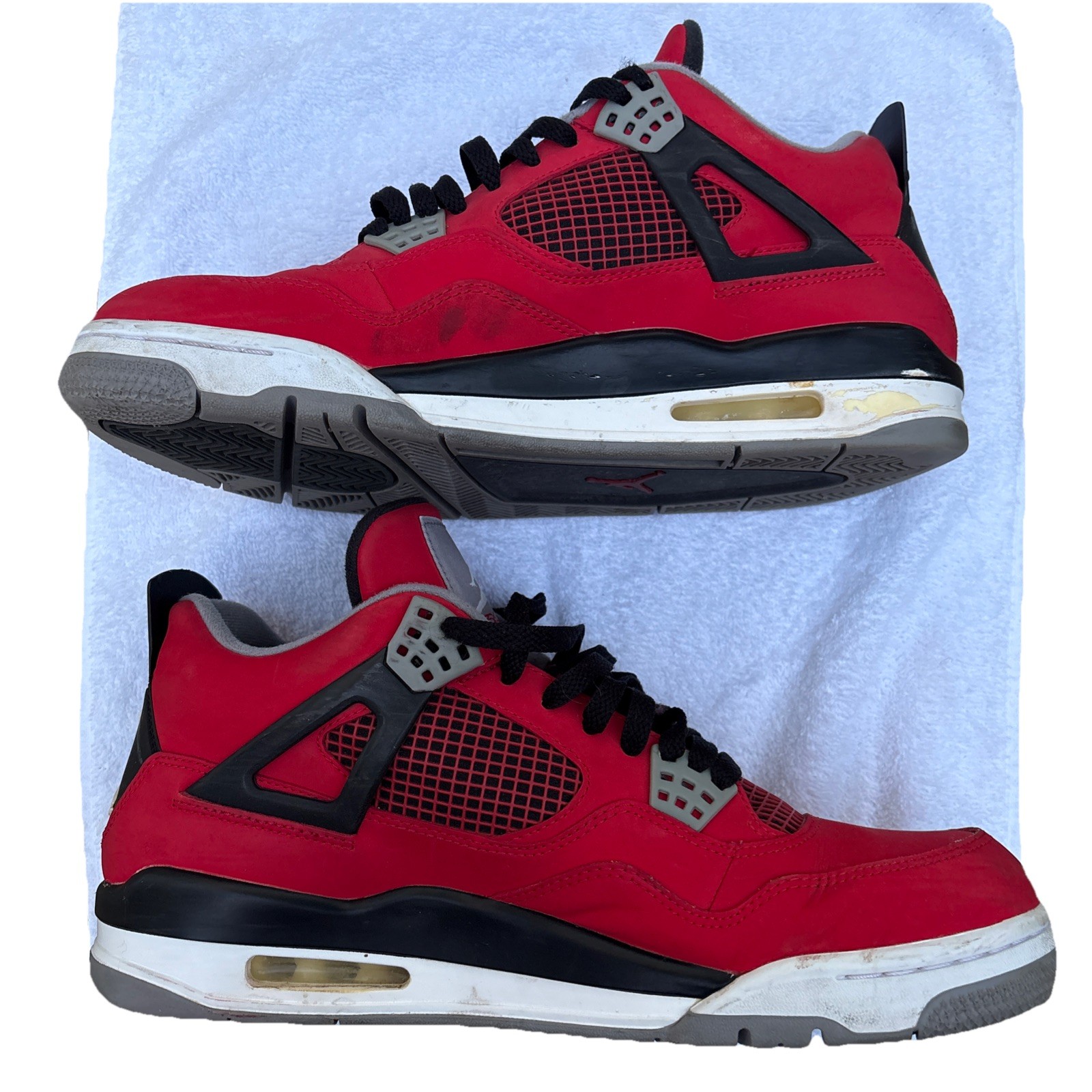 jordan air jordan 4 retro toro bravo red black grey sneakers 308497 603 11.5 jordan air jordan 4 retro toro bravo red black grey sneakers 308497 603 11.5