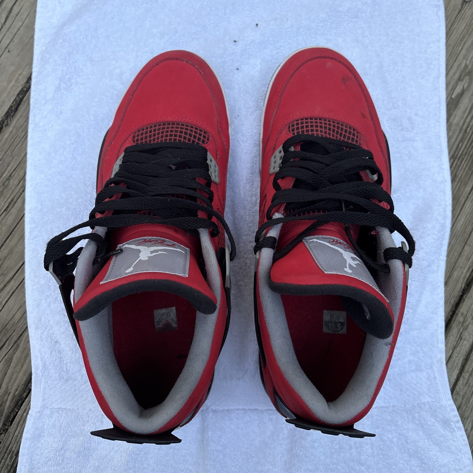 jordan air jordan 4 retro toro bravo red black grey sneakers 308497 603 11.5 jordan air jordan 4 retro toro bravo red black grey sneakers 308497 603 11.5