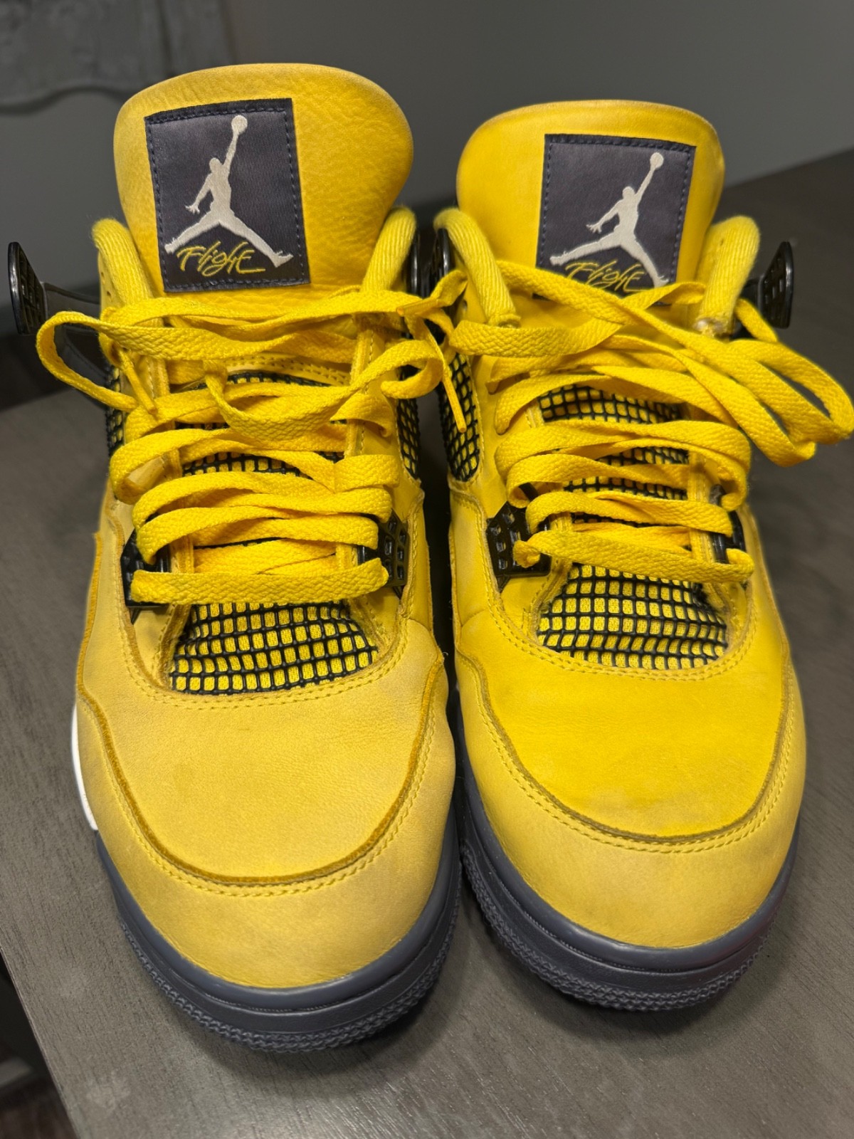 nike jordan iv lightning size 12 good condition (6/10) clean no rips or tears nike jordan iv lightning size 12 good condition (6/10) clean no rips or tears