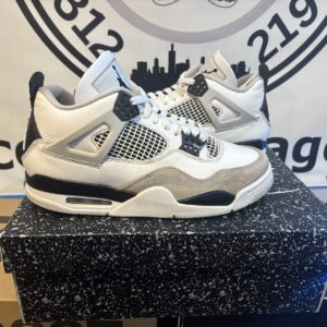 size 8 jordan 4 retro military black pre owned