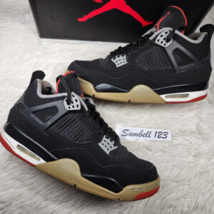 jordan 4 retro og bred black red gray sneaker 2019 men's size 10.5 308497 060