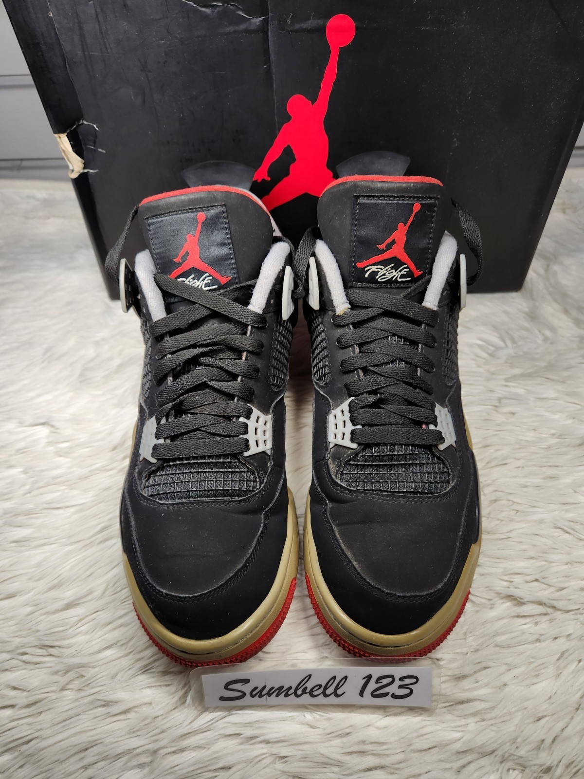 jordan 4 retro og bred black red gray sneaker 2019 men's size 10.5 308497 060 jordan 4 retro og bred black red gray sneaker 2019 men's size 10.5 308497 060