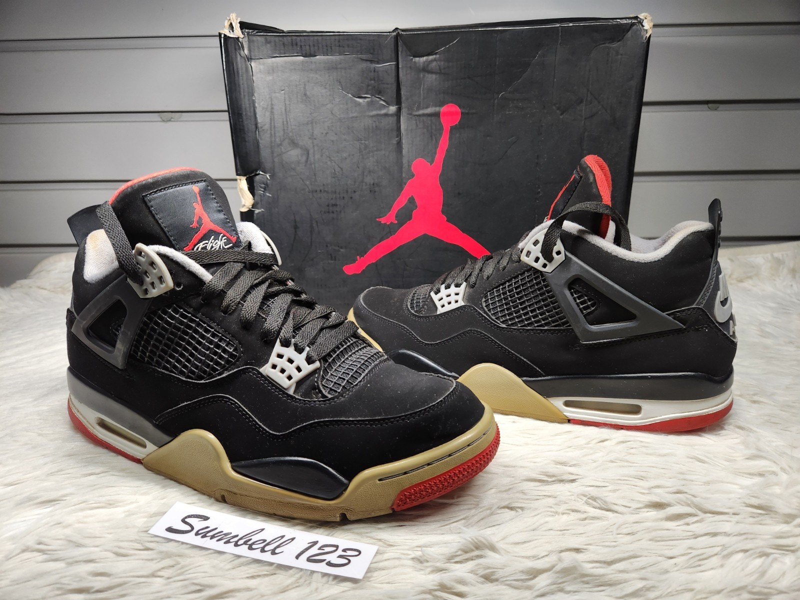 jordan 4 retro og bred black red gray sneaker 2019 men's size 10.5 308497 060 jordan 4 retro og bred black red gray sneaker 2019 men's size 10.5 308497 060