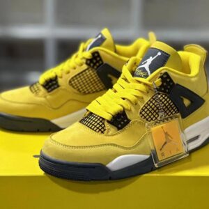 men size jordan 4 retro lightning tour yellow/white dark blue grey ct8527 700