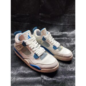 air jordan 4 retro military blue white grey sneakers 308497 105 mens