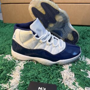 air jordan 11 retro win like '82 white/university blue 2017 378037 123 size 11.5