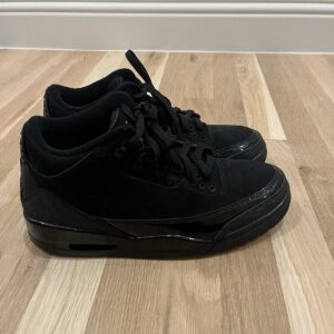 jordan 3 black cat 2025 size 9 with changed laces