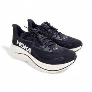 hoka clifton 10 sneakers men's running shoes (size 9d) black/white 1162030