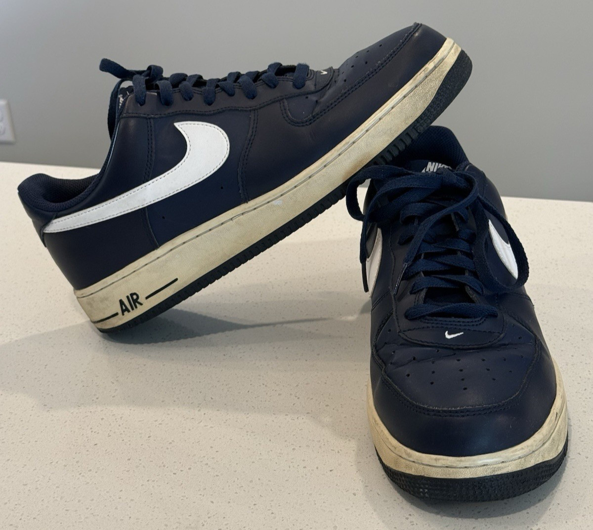 men's nike air force 1 low midnight navy white sneakers shoes 488298 436 size 12 men's nike air force 1 low midnight navy white sneakers shoes 488298 436 size 12