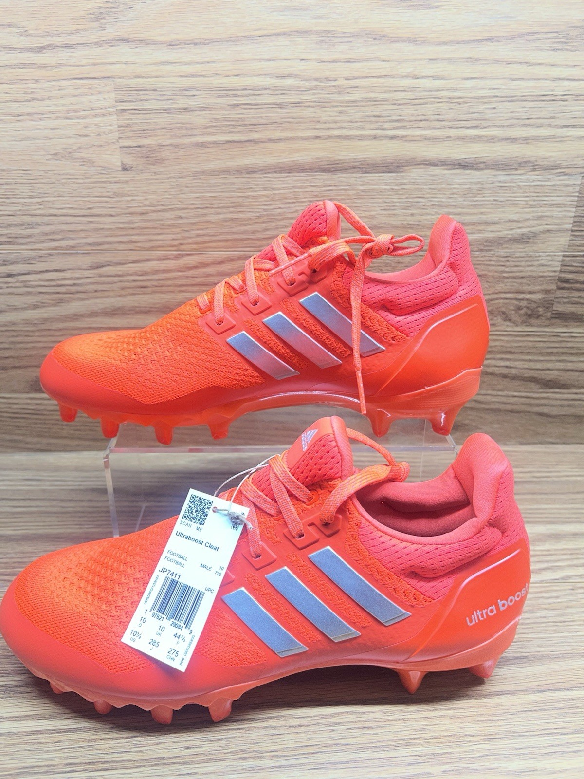 adidas ultraboost football cleats mens size 10.5 orange grey rare jp7411 adidas ultraboost football cleats mens size 10.5 orange grey rare jp7411