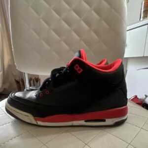 jordan air jordan 3 retro crimson black red leather sneakers 2013 136064 005