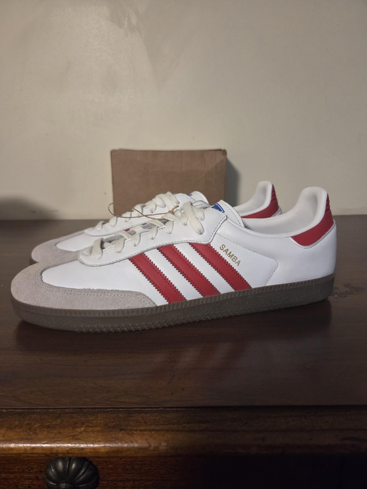 adidas originals samba og white better scarlet men's sz 14 worn once adidas originals samba og white better scarlet men's sz 14 worn once
