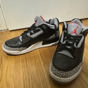 nike air jordan 3 retro black cement colorblock leather mid top sneakers