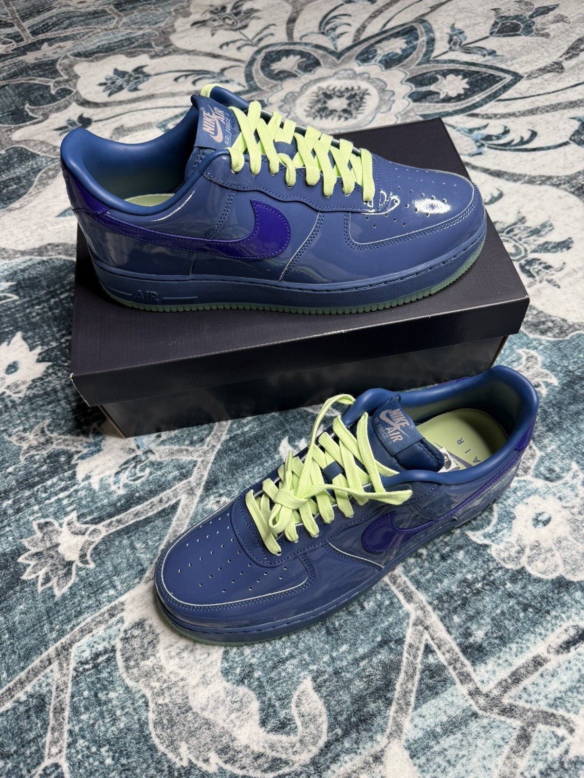 nike air force 1 low “patent leather mystic navy grape ice” size 12 nike air force 1 low “patent leather mystic navy grape ice” size 12