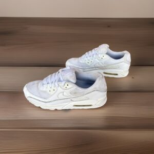 size 11 nike air max 90 triple white 2020, refurbished w/care good condition