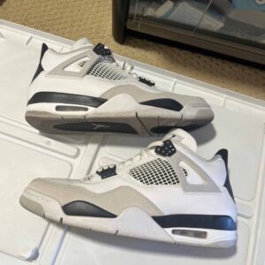 nike air jordan 4 retro military black shoes mens size 11 white black dh6927 111