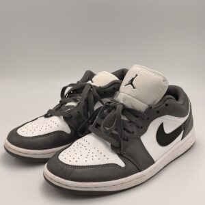 nike air jordan 1 low shoes iron gray summit white 553558 044 men's 8.5