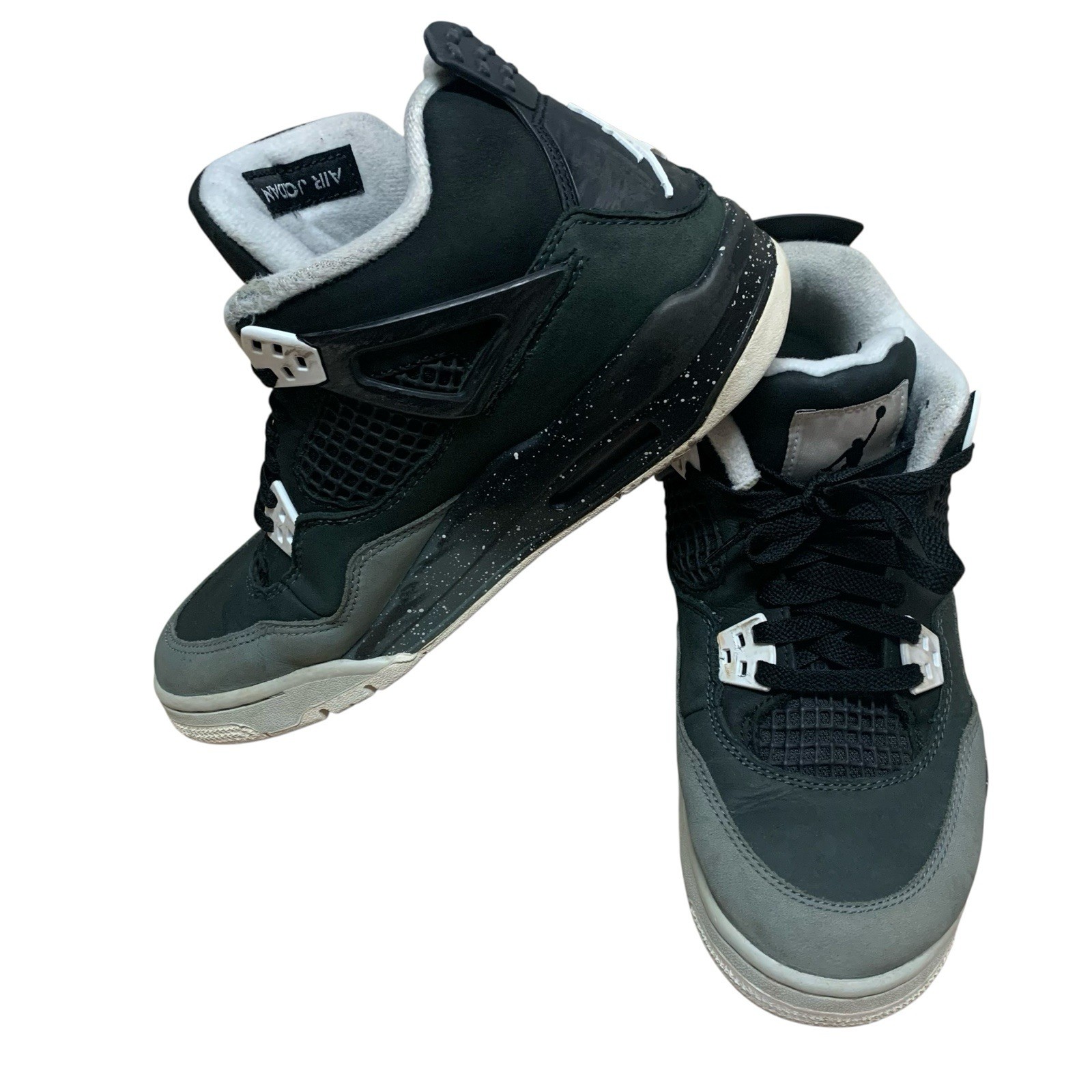 air jordan 4 retro fear gs 2024 black/white/grey size 7y fq8213 002 air jordan 4 retro fear gs 2024 black/white/grey size 7y fq8213 002