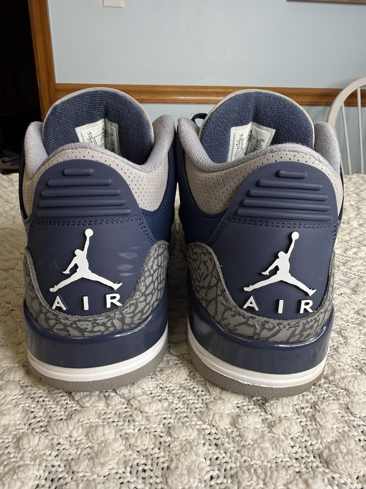 nike air jordan 3 retro “georgetown” – size 11 – clean used condition nike air jordan 3 retro “georgetown” – size 11 – clean used condition