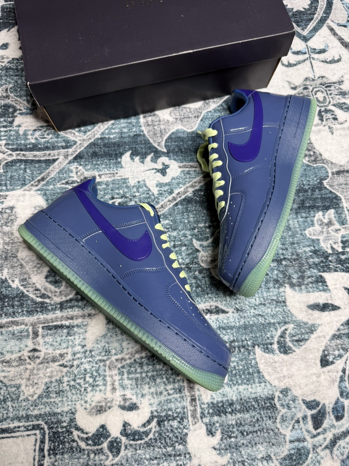 nike air force 1 low “patent leather mystic navy grape ice” size 12 nike air force 1 low “patent leather mystic navy grape ice” size 12