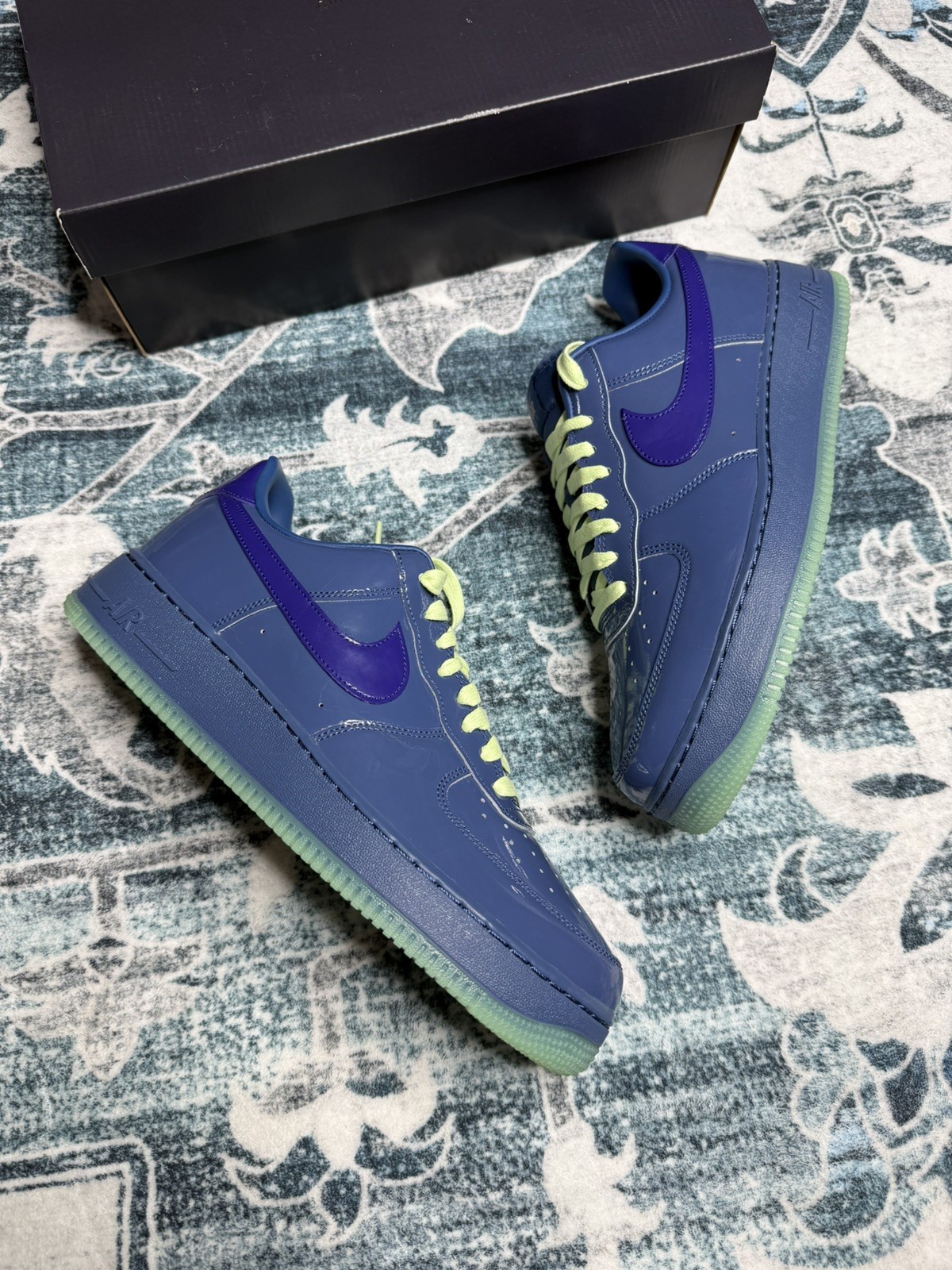 nike air force 1 low “patent leather mystic navy grape ice” size 12 nike air force 1 low “patent leather mystic navy grape ice” size 12