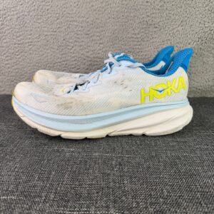 hoka clifton 9 running shoes men 13 wide blue white 1132210 iwep mesh sneakers