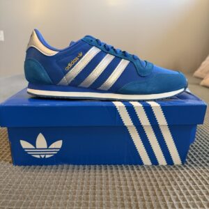 adidas originals galaxy og men’s blue silver lace up low top sneakers jr6169
