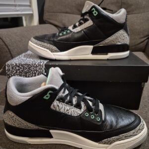 nike air jordan 3 retro "green glow" sneakers men's 10.5 ct8532 031