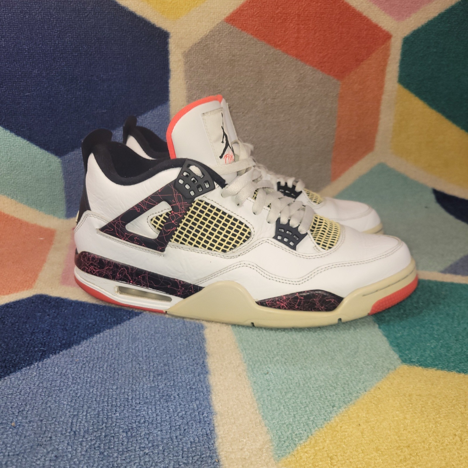 air jordan 4 retro flight nostalgia white bright crimson 308497 116 mens 12 air jordan 4 retro flight nostalgia white bright crimson 308497 116 mens 12