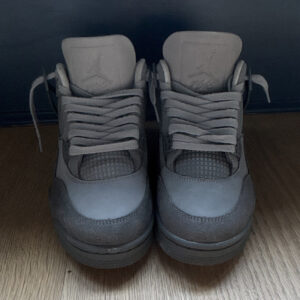 jordan air jordan 4 men's gray mid top lace up solid basketball sneakers