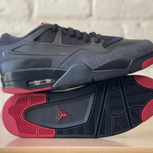 nike air jordan 4 rm retro black red low casual shoes fq7939 060 mens sz 10, 11
