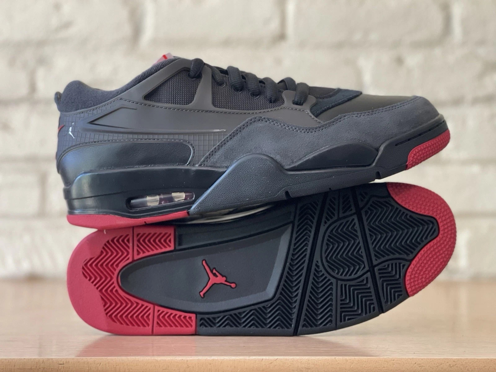 nike air jordan 4 rm retro black red low casual shoes fq7939 060 mens sz 10, 11 nike air jordan 4 rm retro black red low casual shoes fq7939 060 mens sz 10, 11