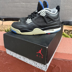 jordan air jordan 4 men's sneakers motorsports alternate 2017 black/blue/gray